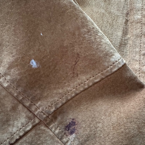 Falls Creek Authentic Vintage Camel Brown Suede Genuine Leather Jacket Men XL - Picture 7 of 9